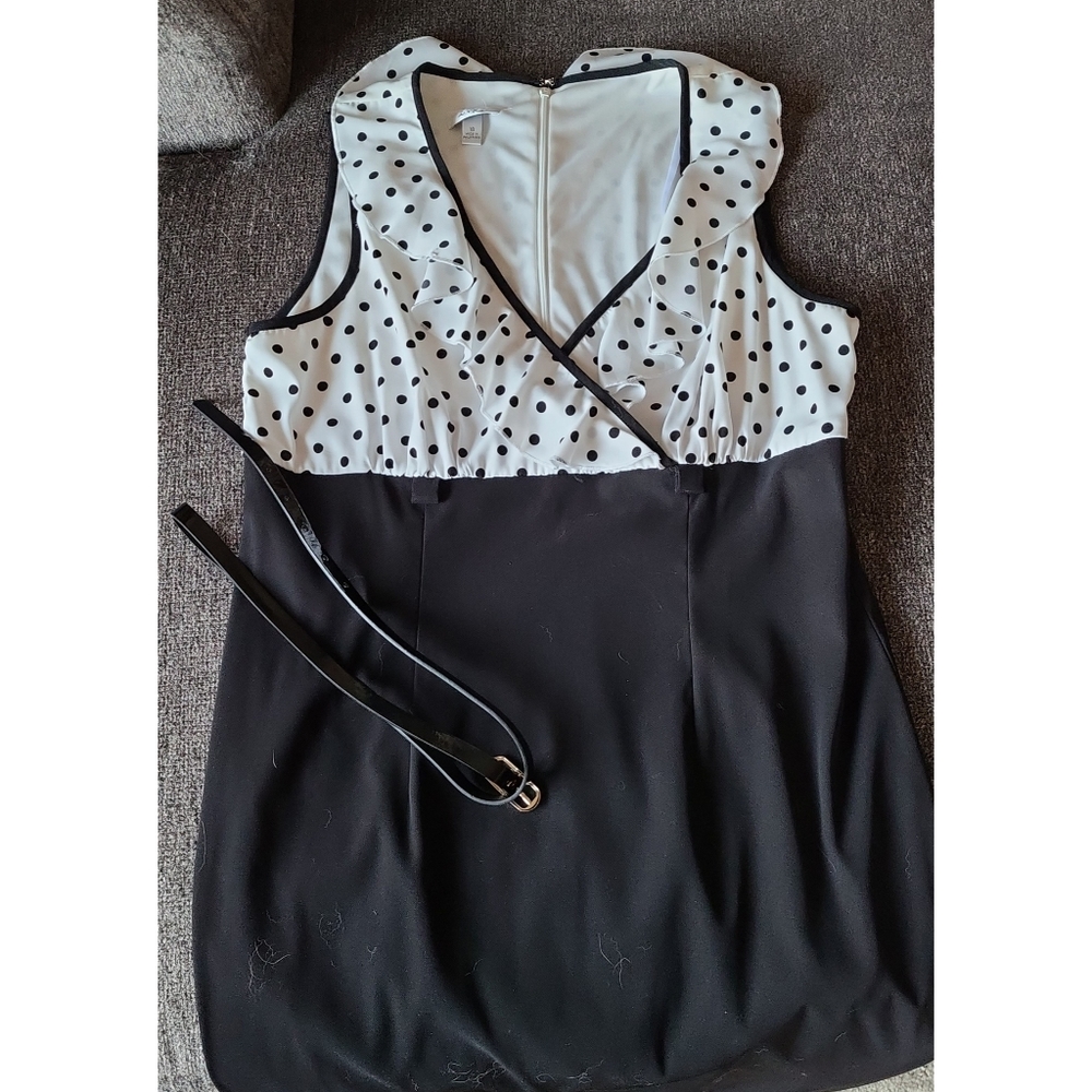 Polkadot Black and White Ruffle Dress